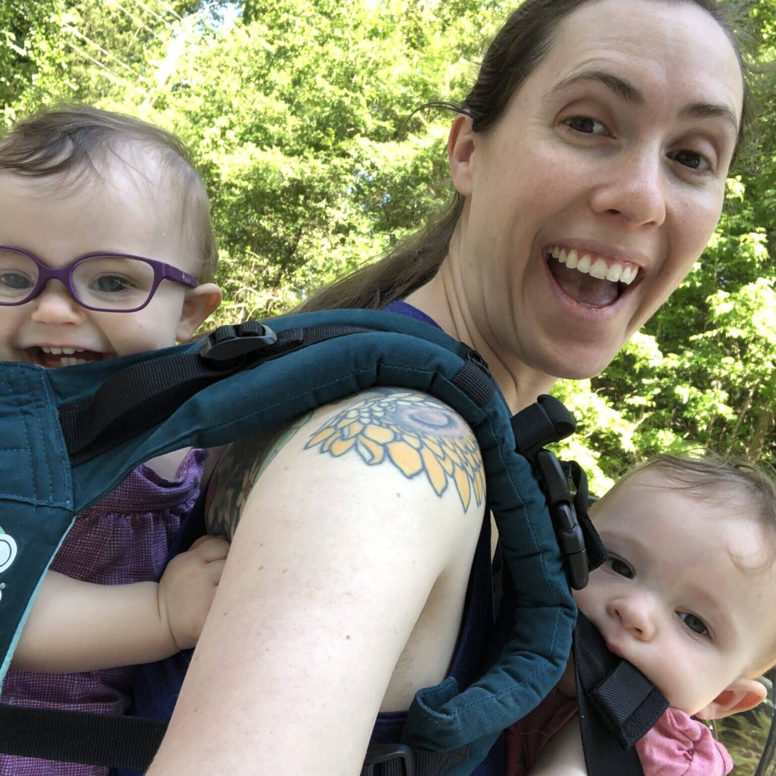 baby wearing twins